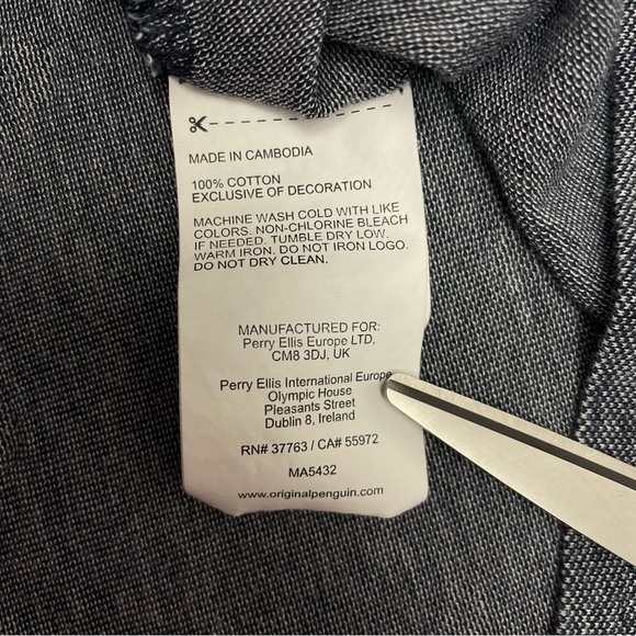 Original Penguin Polo Shirt Navy White Flowers Collared Men's Size Medium - Picture 5 of 8